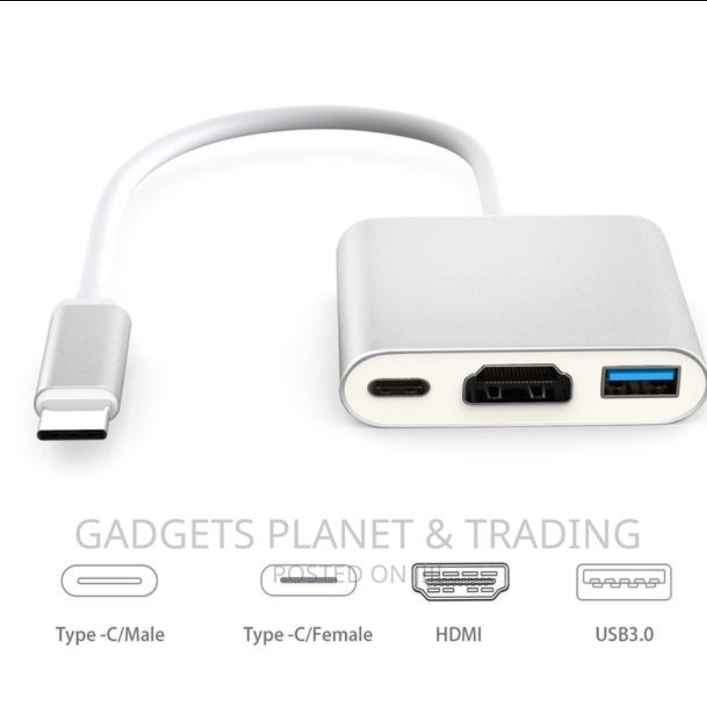 Type C to HDMI + USB-C (PD) + USB 3.0 Adapter