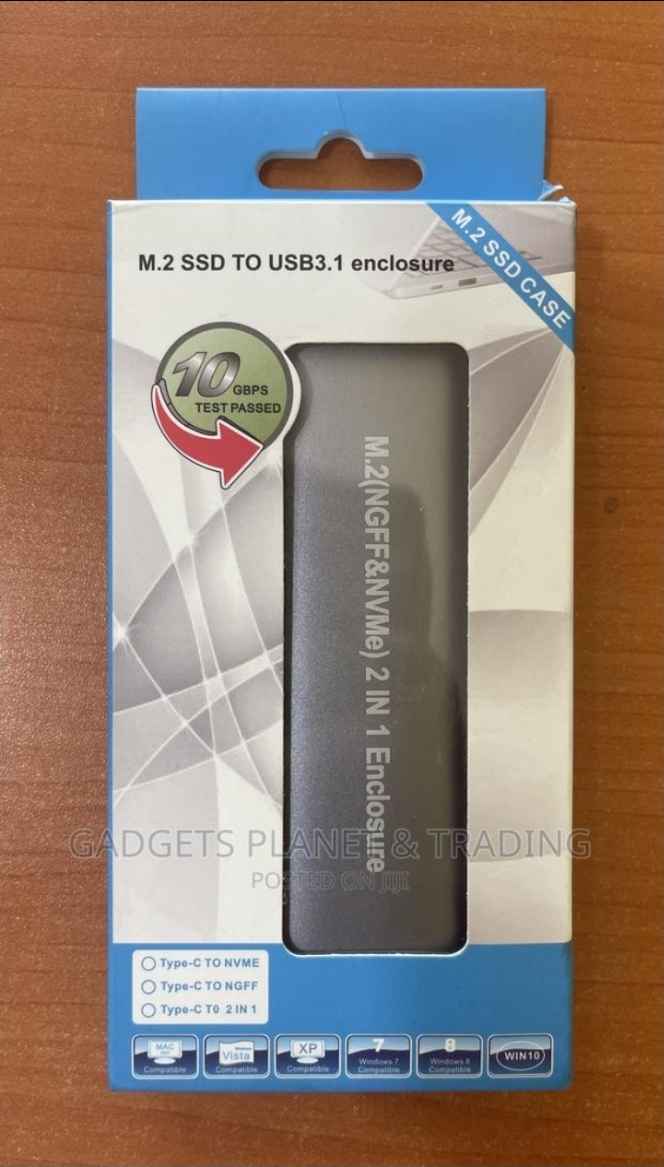 M2 (Ngff Nvme) to Usb 3.1 SSD 2 in 1 Enclosure