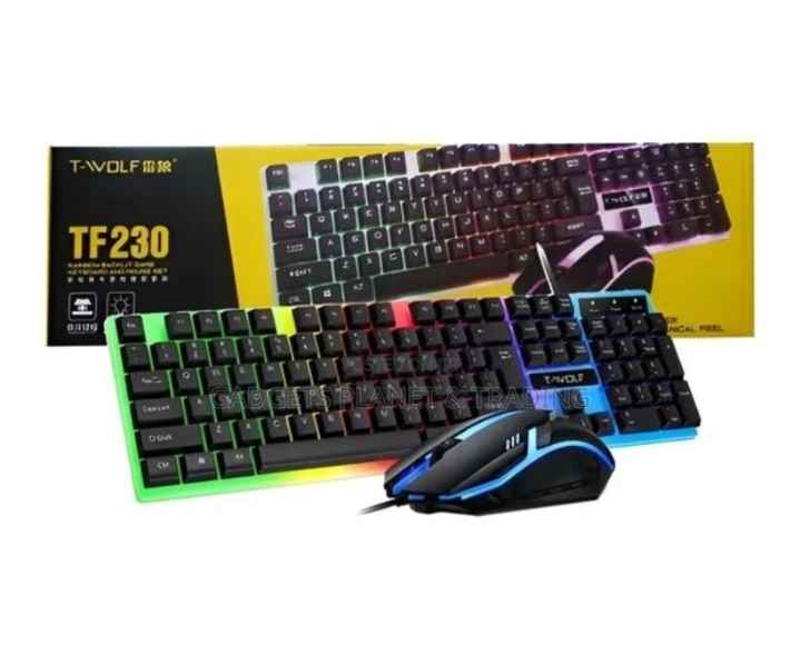 T-Wolf Gaming USB Wired Keyboard Mouse Set Combo - TF230